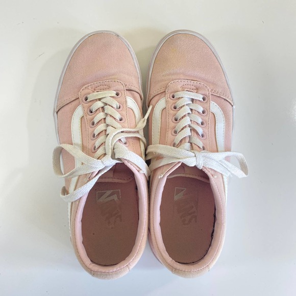 Vans Off The Wall Women's Size 7 Skateboarding Athletic Shoes Light Pink Lace Up - Picture 6 of 11